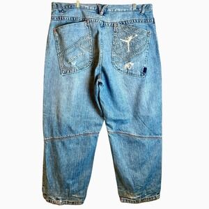 Vintage Y2k Baggy Air Jordan Jeans Denim Embroidered Jumpman 40x29 (was 40x34)